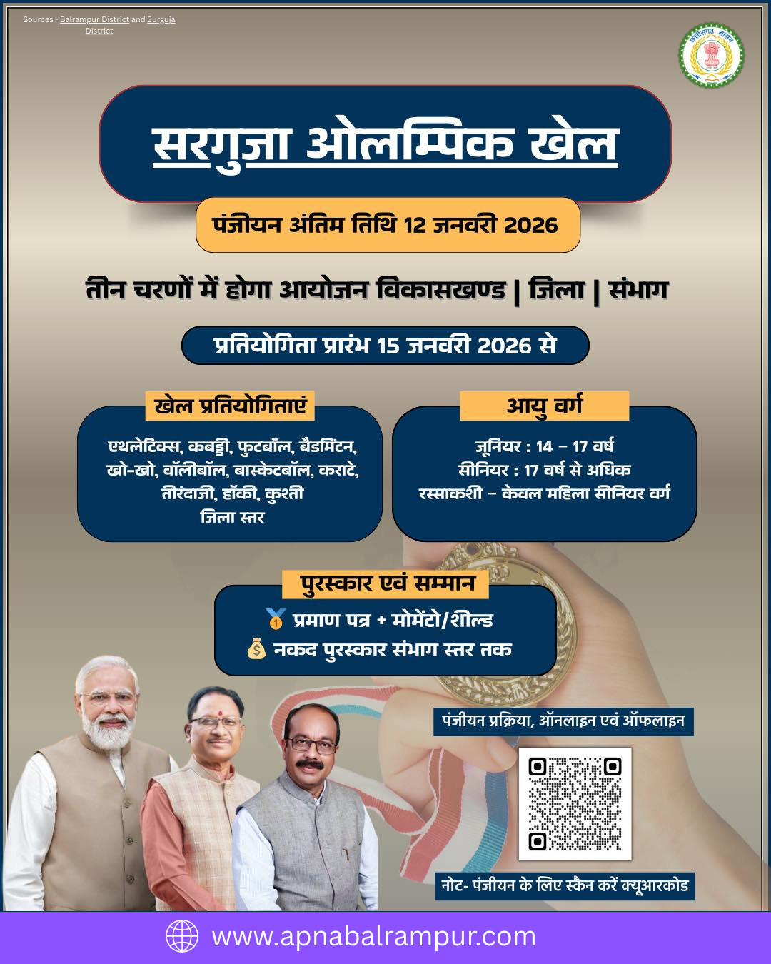 छत्तीसगढ़ ओलंपिक 2025: पंजीकरण, खेल सूची, जिले और पूरी जानकारी